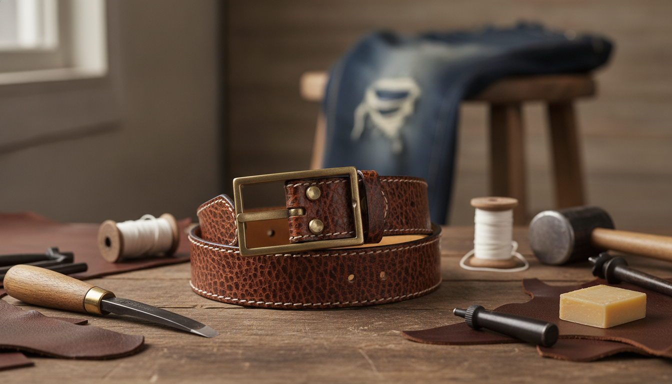 Retro Brass Buckle Leather Belt: 1.5" Men’s Guide